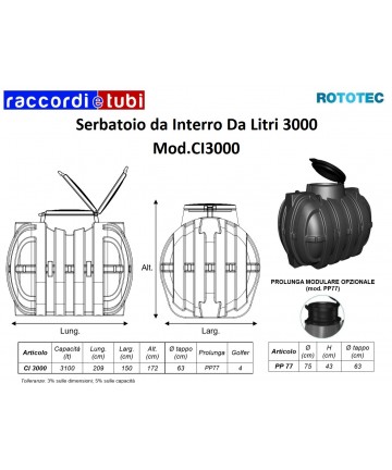 ERDBECKEN 3000 LT ROTOTEC