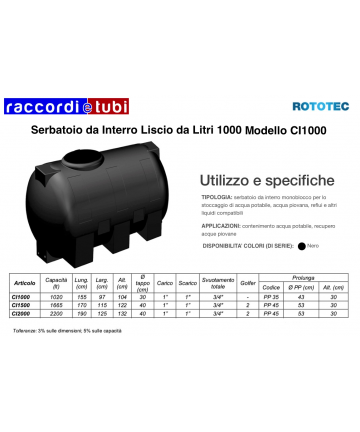 EINBAUTANK LT.1000 ROTOTEC