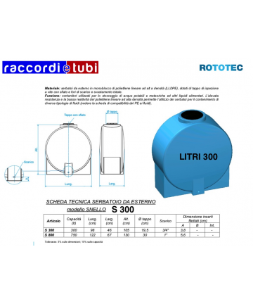 SERBATOIO SNELLO LT.300...