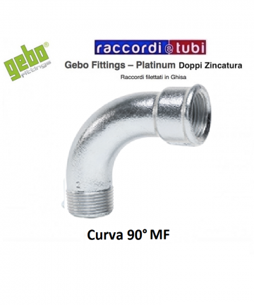 CURVA FERRO ZINCATA MF 90ø...