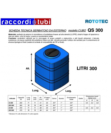 CUBE TANK LT.300 Q300 ROTOTEC