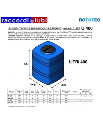 WASSERTANK CUBE LT.400 Q400...