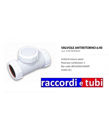 RÜCKSCHLAGVENTIL Ø 40 FÜR...