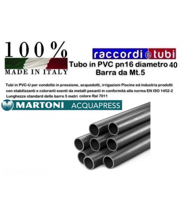 PVC-Rohr D.40 PN/16 5 Meter...