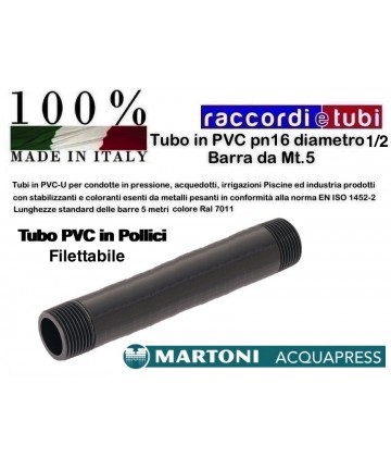 PVC-Rohr D.1/2 PN/16 Stange...