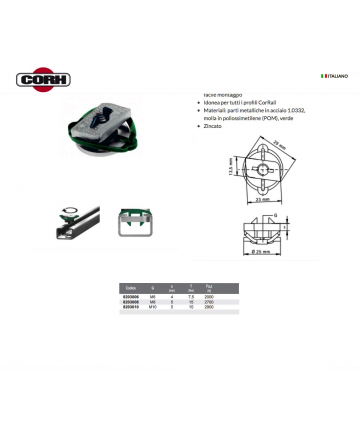 DADO SCIVOLANTE CORH M10