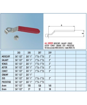 STAINLESS STEEL LEVER 316L...