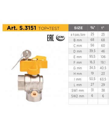 GASKUGELVENTIL BOWE 1" FF...