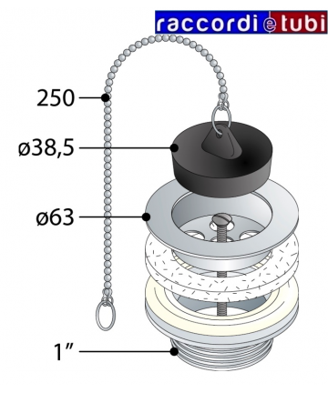 MESSING-AUSLASS 1"X63...