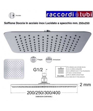 SOFFIONE INOX QUADRATO...