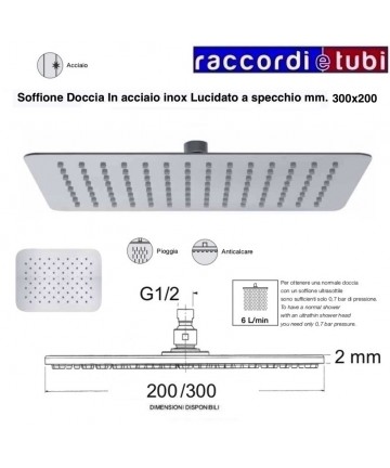 SOFFIONE INOX RETTANGOLARE...