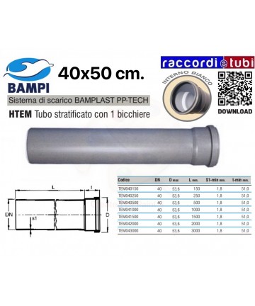 PP-TECH ROHR 1 GLAS 40x50 cm.