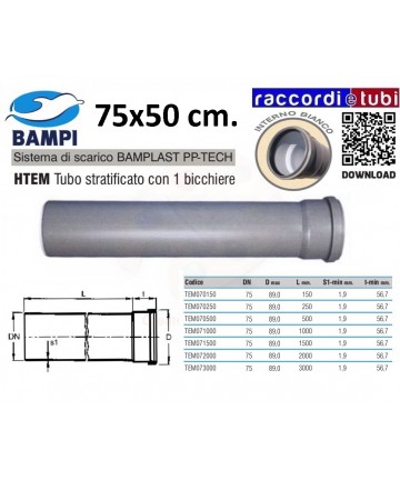TUBO PP-TECH 1 GLAS 75x50 cm.