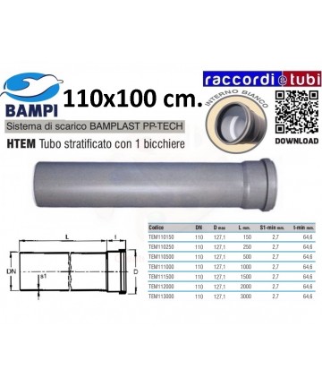 TUBO PP-TECH 1 GLAS 110x100...