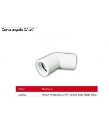 PVC-Bogen Weiß 45° für D.21...