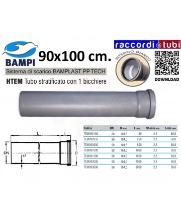 PP-TECH 1 GLAS ROHR 90x100 cm.