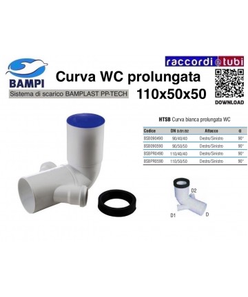 CURVA WC PP-H/MC DIAMETRO...