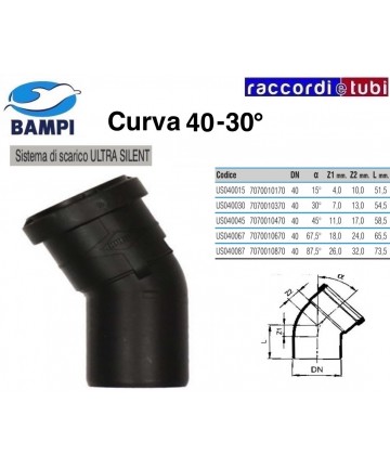 ULTRA SILENT 40mm 30° Bogen