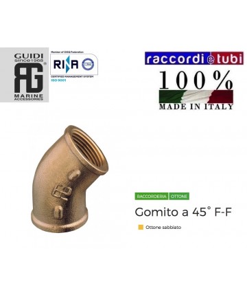 GOMITO OTTONE 45ø FF Ø 1.1/4