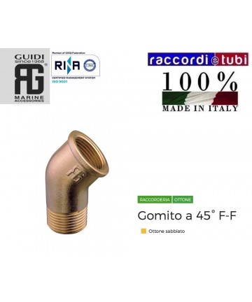 GOMITO OTTONE 45ø MF Ø 3/4