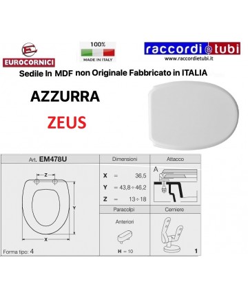 WC-Sitz AZURBLAU ZEUS EM478U